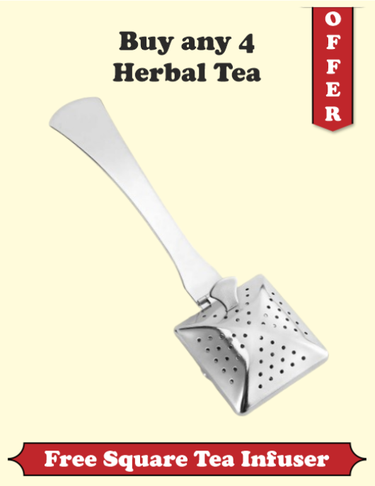 Free Square Tea Infuser – On Purchase of Any 4 Herbal Teas