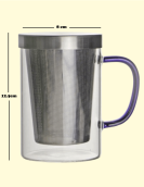 50% OFF Glass Mug Blue Handle 500ML with Purchase of any 5 Herbal Teas
