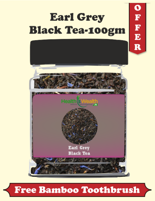 Earl Grey Black Tea– 100g Black Tea with Free Wooden Toothbrush