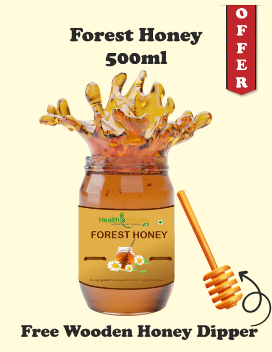 Forest Honey 500ml with Free Sheesham Wood Honey Dipper – A Natural Immunity Booster