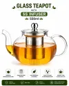 Round Borosilicate Glass Teapot with SS Infuser - 550ml
