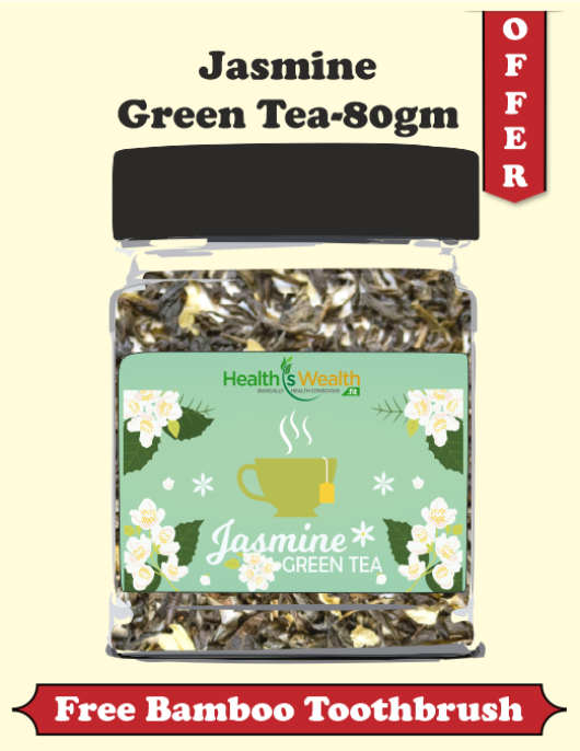 Jasmine Green Tea – 80g with Free bamboo Toothbrush