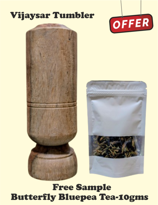 Vijaysar - Diabetic Tumbler| Free Blue Tea-10gm sample