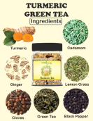 Turmeric Green Tea 100g with Free Wooden Toothbrush – Immunity & Detox Support