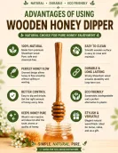 Wooden Honey Dipper - 5inch (Pack of 10)