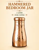 Copper Bedroom Jar with Inbuilt Glass | Boost Health with Copper Water Benefits