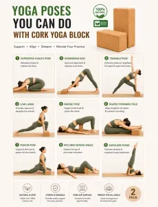 Cork Yoga Brick (Set of 2)– Eco-Friendly Yoga Block for Better Flexibility