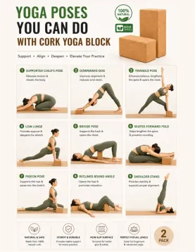 Cork Yoga Brick (Set of 2)– Eco-Friendly Yoga Block for Better Flexibility