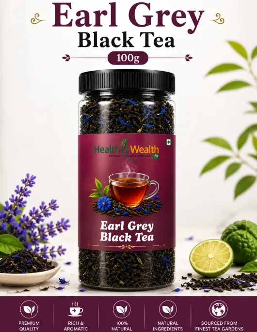 Earl Grey Black Tea 100g with Blue Cornflower & Bergamot Oil