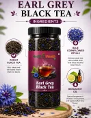 Earl Grey Black Tea 100g with Blue Cornflower & Bergamot Oil