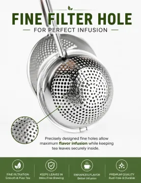 Stainless Steel Handle Tea Infuser | Bundle with Green Teas & Save