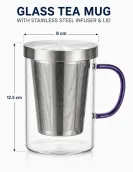 Glass Mug with Blue Handle 500ml – Heat & Fire Resistant Glass Mug with Blue Handle 500ml – Heat & Fire Resistant