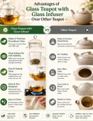 Round Borosilicate Glass Teapot with Glass Infuser 400ml Round Borosilicate Glass Teapot with Glass Infuser 400ml