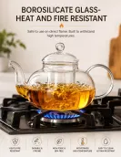 Round Borosilicate Glass Teapot with Glass Infuser 400ml Round Borosilicate Glass Teapot with Glass Infuser 400ml