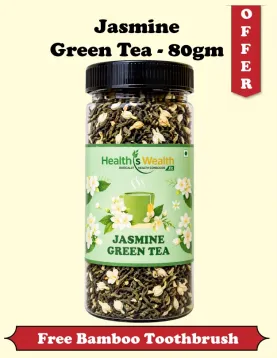 Jasmine Green Tea 80g | Jasmine Tea Benefits | Free bamboo Toothbrush