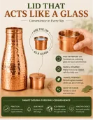 Copper Bedroom Jar with Inbuilt Glass | Boost Health with Copper Water Benefits