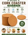 Natural Cork Coaster - 25pc | Customization & Branding Available