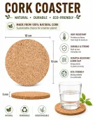 Natural Cork Coaster - 25pc | Customization & Branding Available