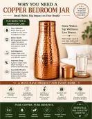 Copper Bedroom Jar with Inbuilt Glass | Boost Health with Copper Water Benefits