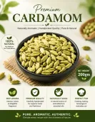 Premium Green Cardamom Pods - Pure Elaichi for Tea, Cooking & Wellness - 200g Premium Green Cardamom Pods - Pure Elaichi for Tea, Cooking & Wellness - 200g