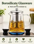 Pyramid Borosilicate Glass Teapot with SS Infuser — 550ml