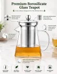 Pyramid Borosilicate Glass Teapot with SS Infuser — 550ml