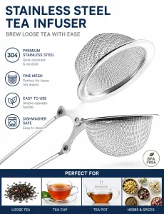 Stainless Steel Mesh Ball Tea Infuser with Pincer Handle