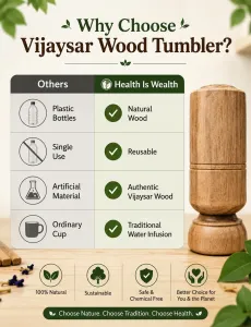 Vijaysar Tumbler with Free Blue Tea | Ayurvedic Blood Sugar Support