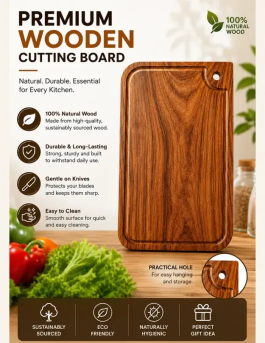 Premium Wooden Cutting Board (Sheesham Wood) Premium Wooden Cutting Board (Sheesham Wood)